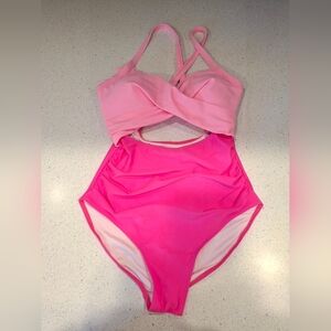 EoMENIE Pink Women's One Piece Swimsuit